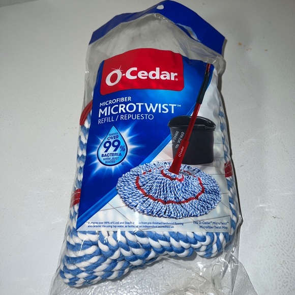O-Cedar Microtwist Mop Refill NEW Opened Package Red Blue and White - Picture 1 of 5